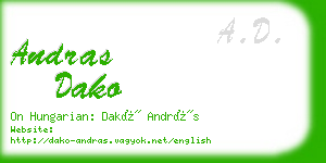 andras dako business card